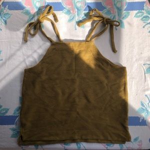 Tie shoulder tank top size small olive Madewell